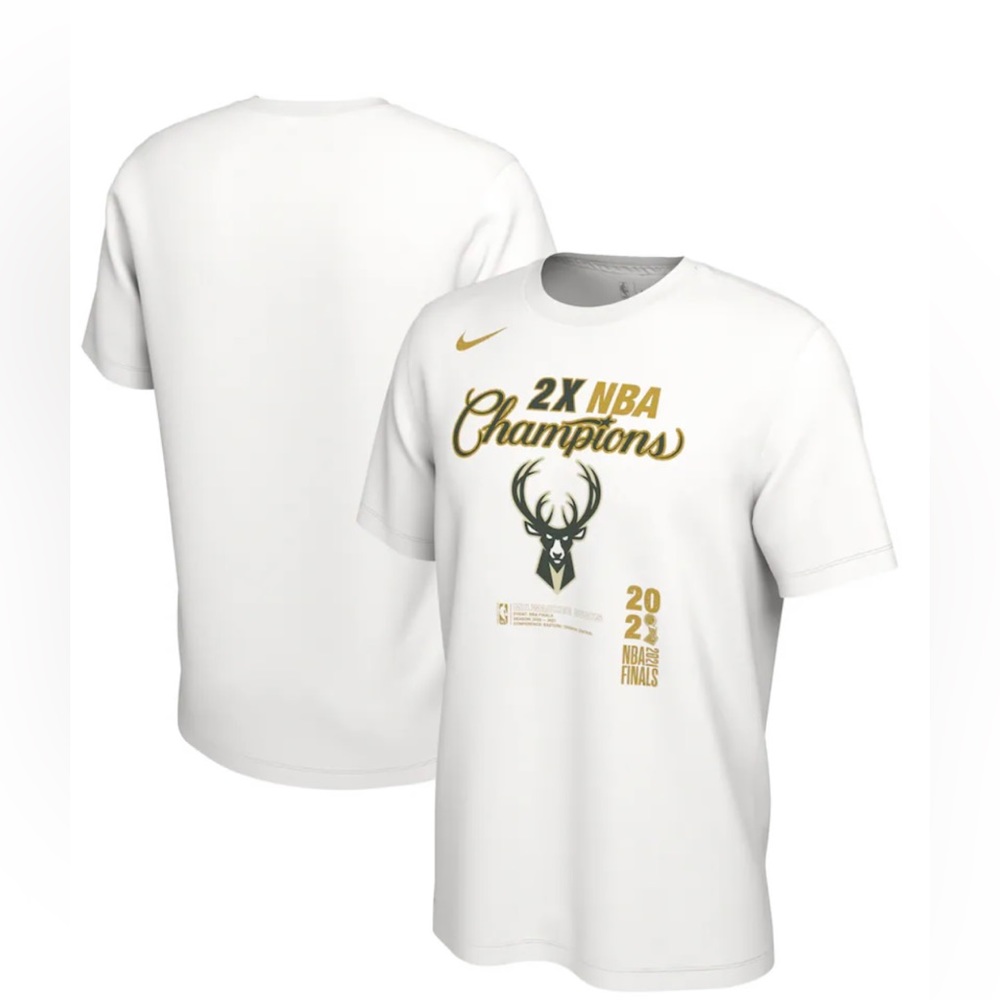 Nike Milwaukee Bucks Nike 2021 NBA Finals
Champions Locker Room T-Shirt - White